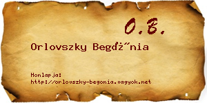 Orlovszky Begónia névjegykártya